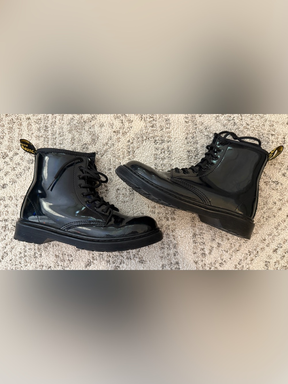 Dr. Marten Black Patent Leather 1460 Side Zipper Boot Sz 4 US M Sz 5 US L